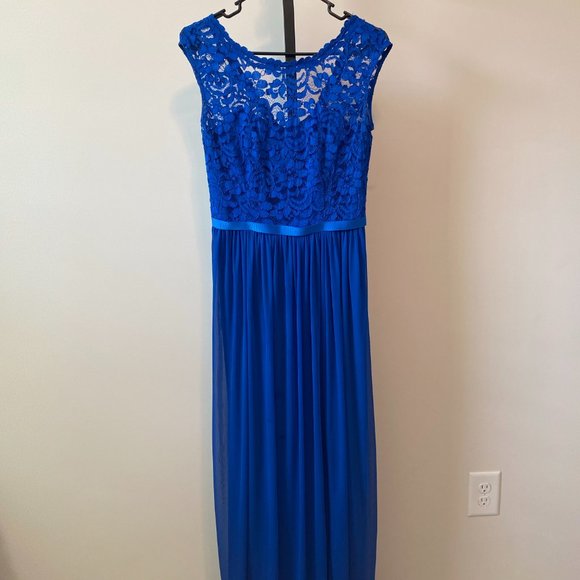 Long Bridesmaid Dress with Lace Bodice (David's) - Picture 2 of 7
